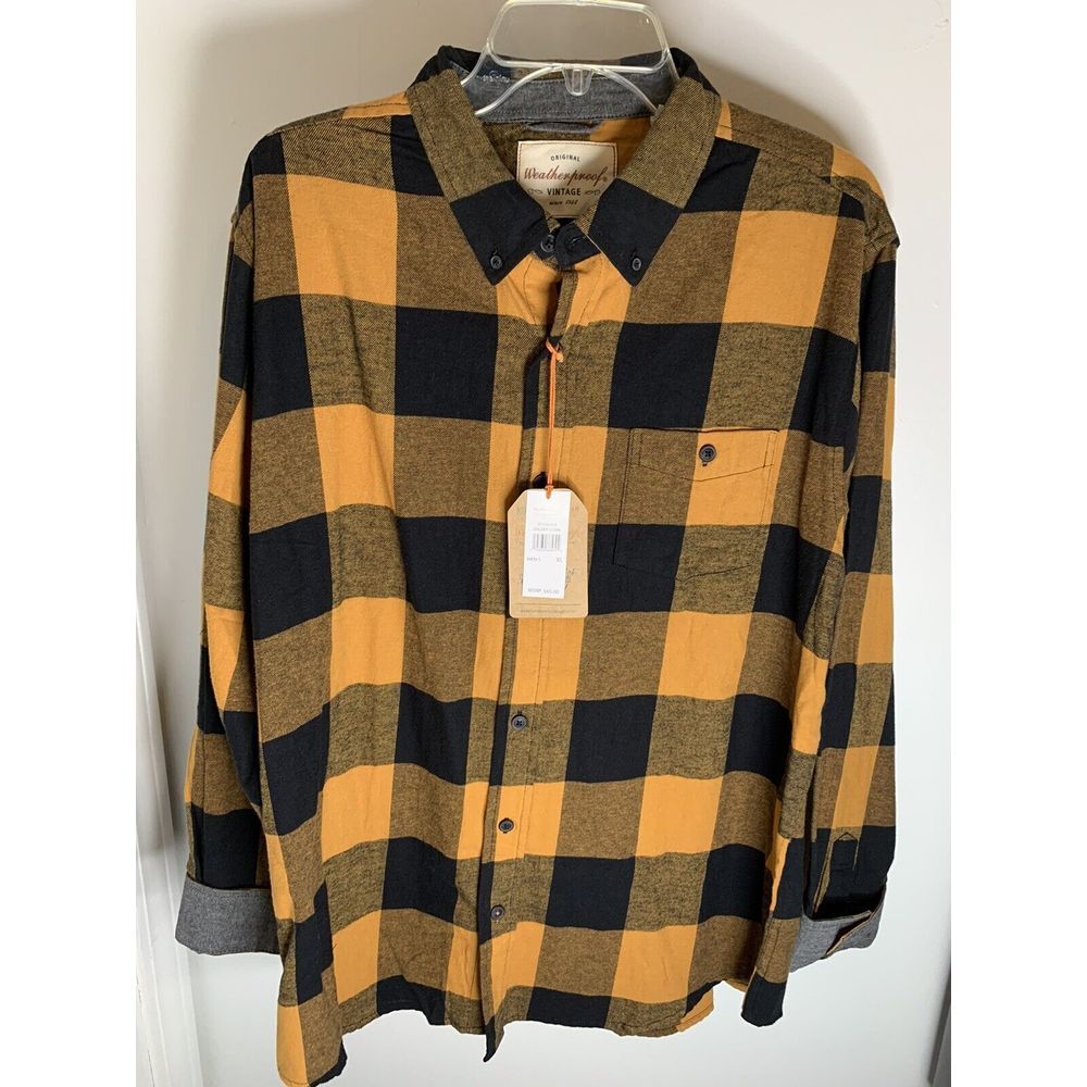 Weatherproof‎ Vintage Mens Flannel LS shirt Sz LG. NWT
